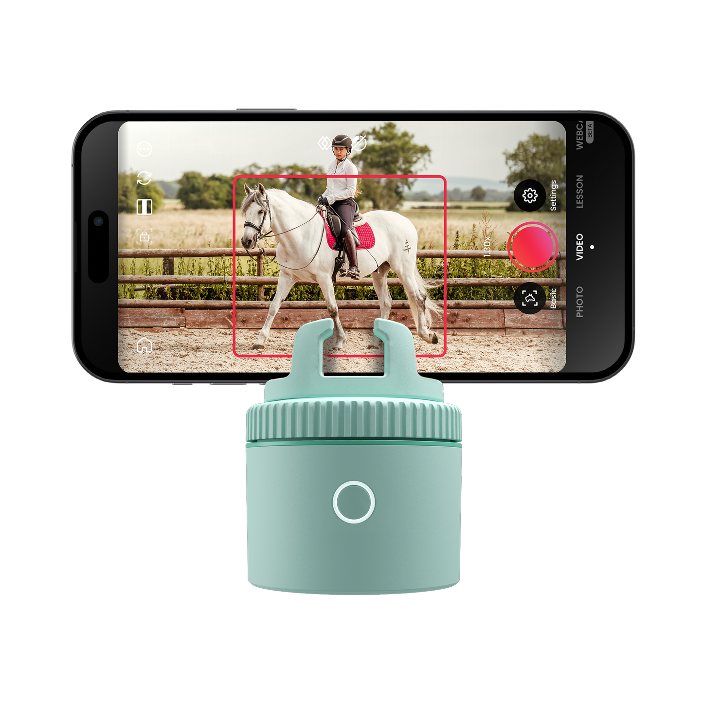Pivo Equestrian Lite Pack with smartphone 360° horse tracking setup for beginners.